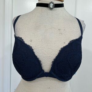 Victoria's Secret Sexy Dark Blue Ladder Strappy Push Up Bra  34D